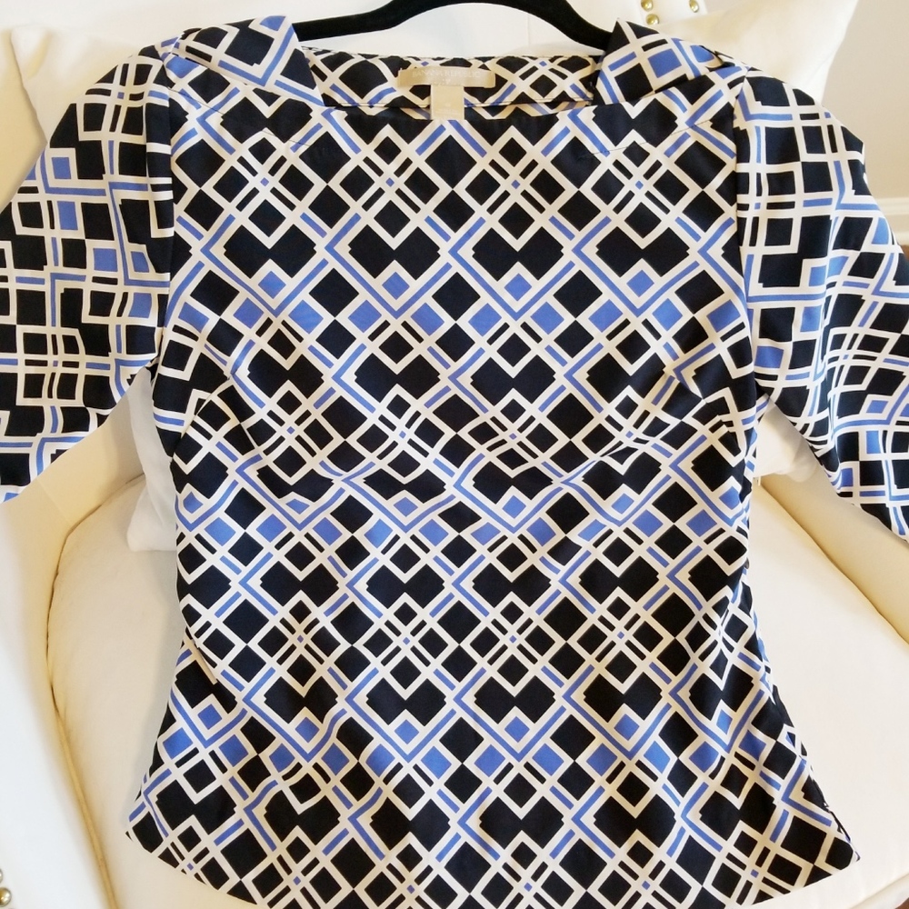 Banana Republic Geometric Boatneck Top Size 0